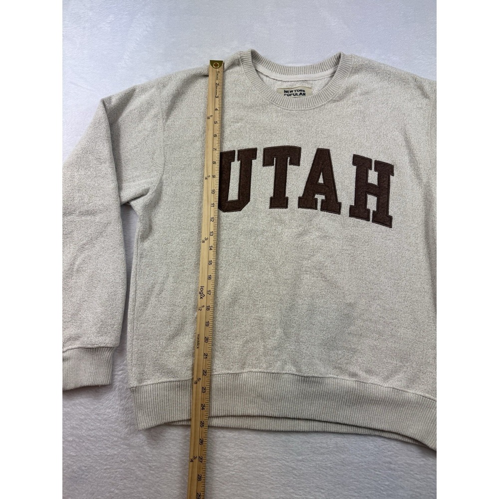 New York Popular Sweatshirt Large Crewneck Fleece Spell Out Utah‎ - Picture 4 of 8